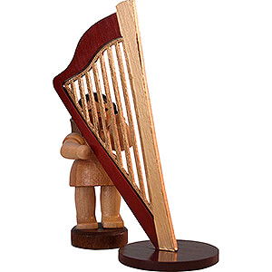 Weihnachtsengel Engel - natur - klein Engel mit Harfe - natur - stehend - 6 cm